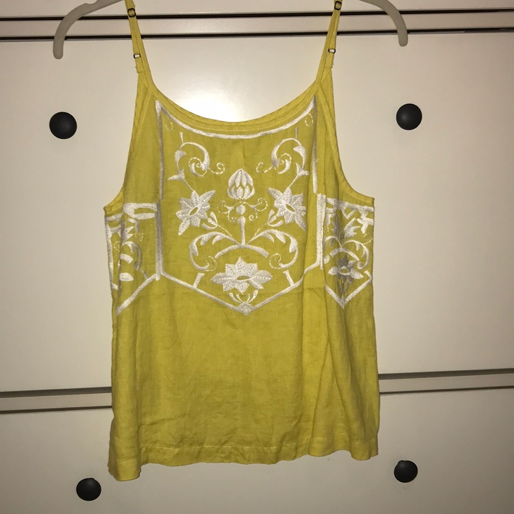 Madewell Embroidered Linen Top | sz XS